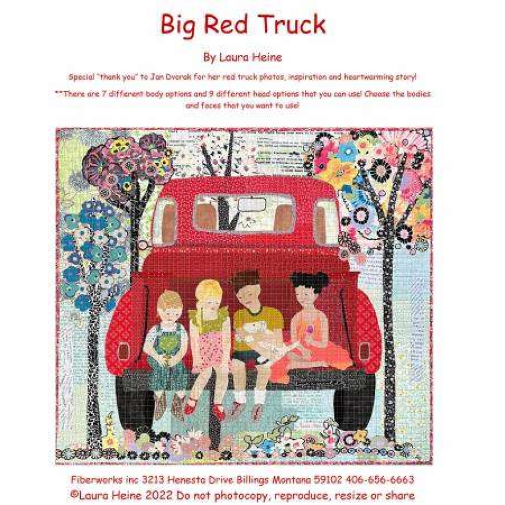 Big Red Truck Collage Pattern