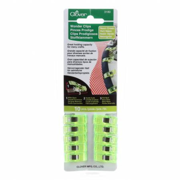 Wonder Clips Neon Green 10pc