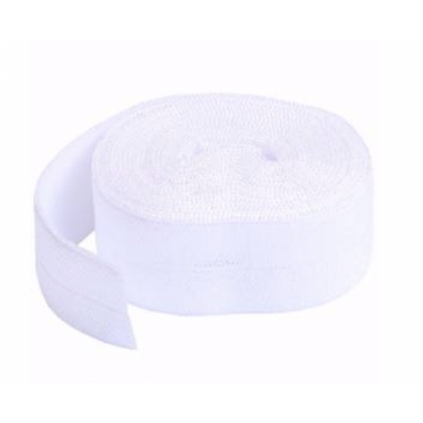 White Fold-over Elastic 3/4in x 2yd