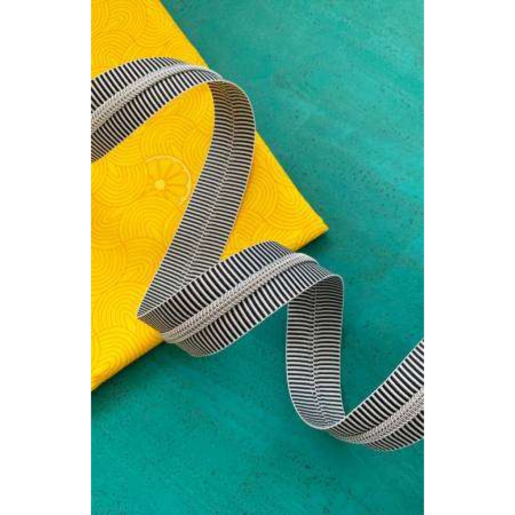 Black Stripe Zipper Tape with Nickel Teeth