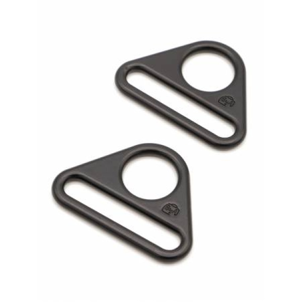 Triangle Ring Flat 1-1/2in Black Metal Set of Two