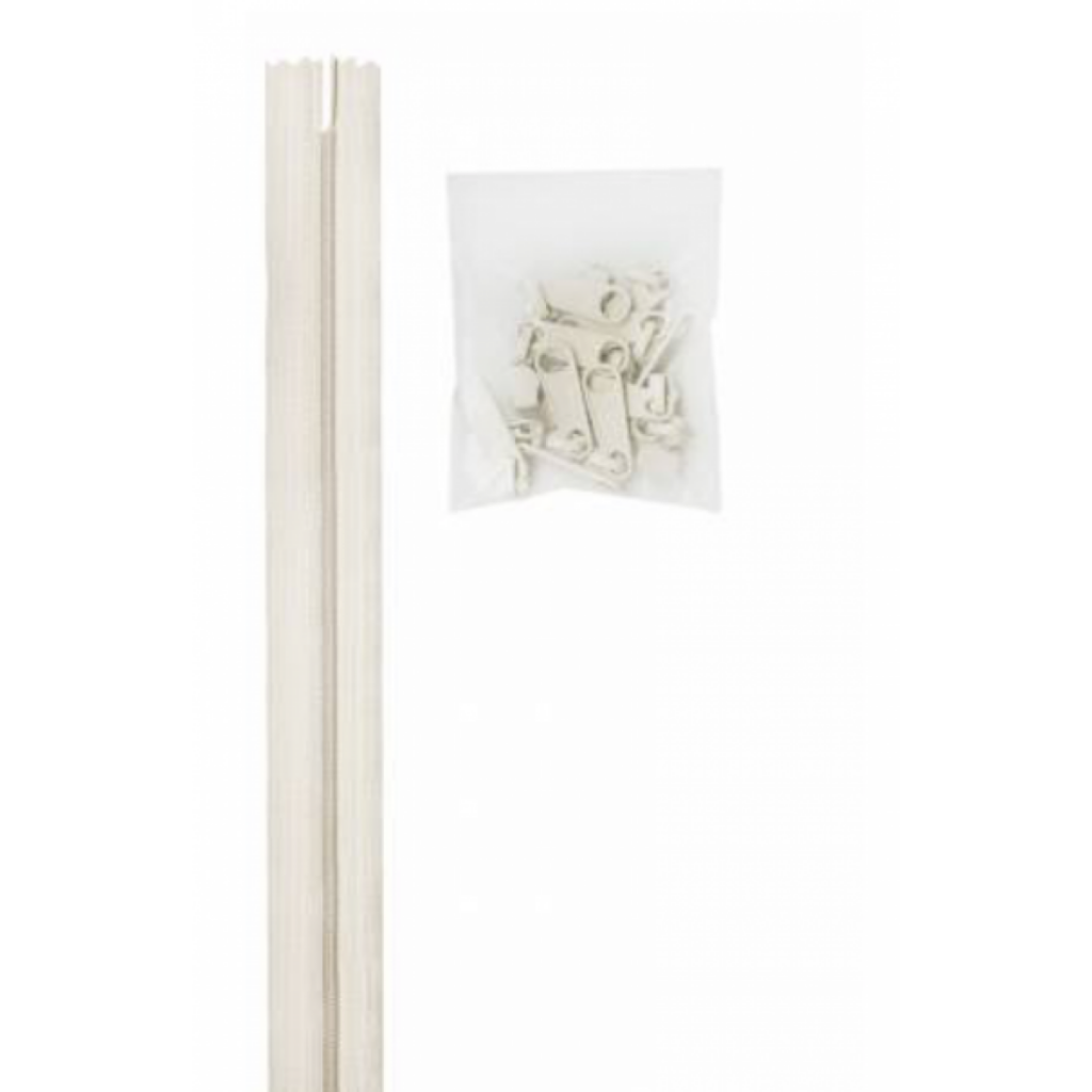 White 4 yards of 16mm #4.5 zipper chain and 16 Extra-Large Coordinated Pulls