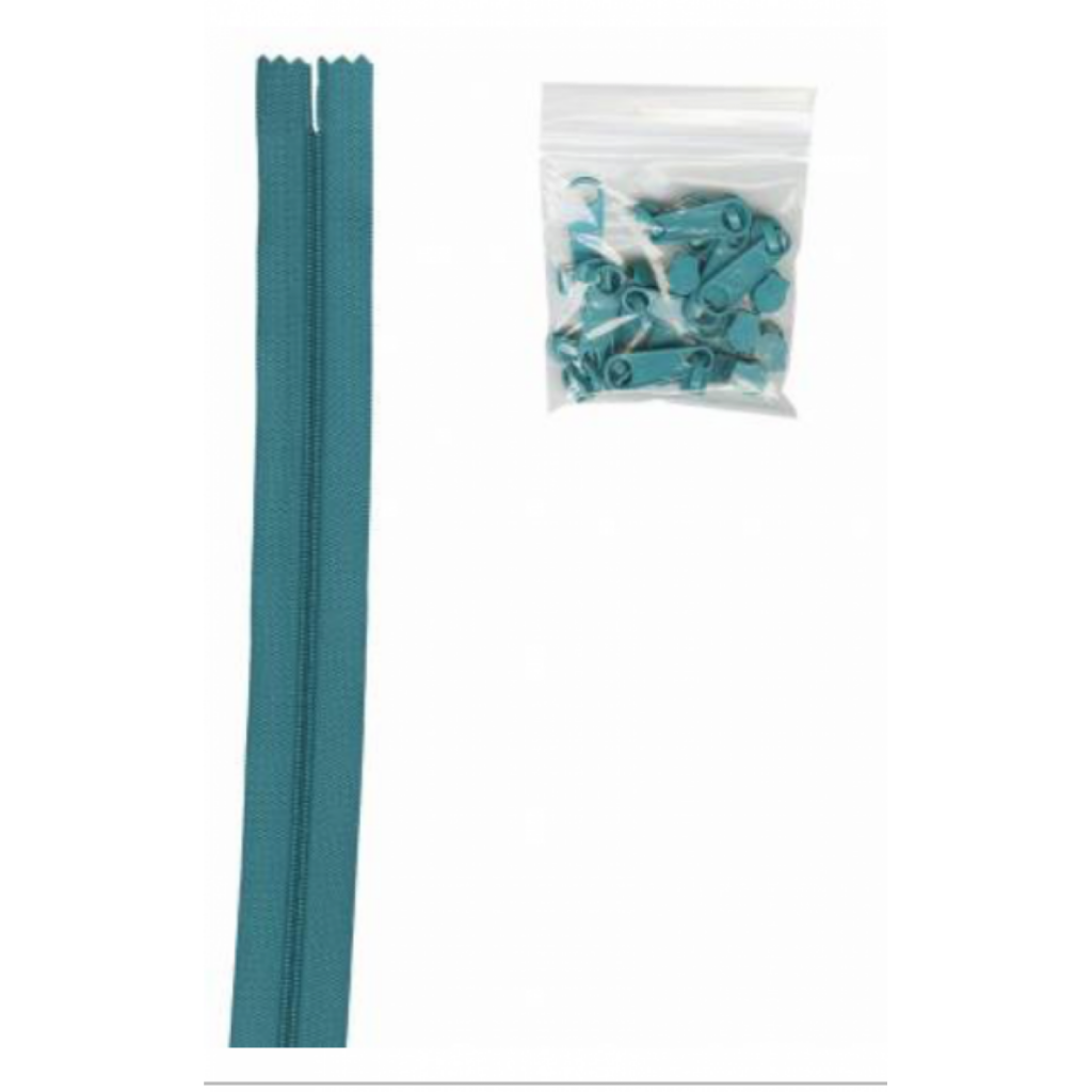 Emerald 4 yards of 16mm #4.5 Zipper Chain and 16 Ex-Large Emerald