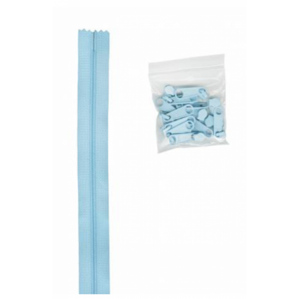 Robin Egg 4 yards of 16mm #4.5 Zipper Chain and 16 Ex-Large Emerald