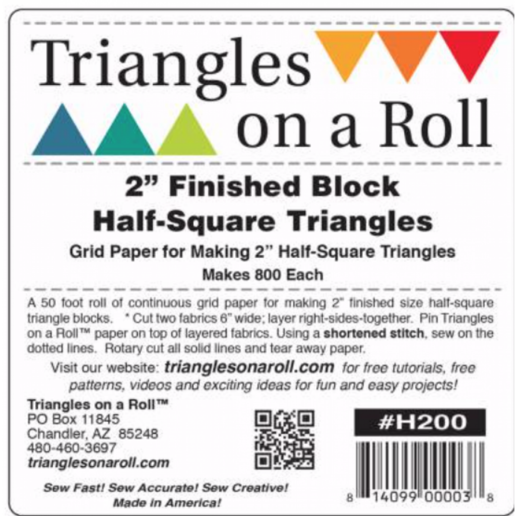 Triangles on a Roll 2in Half Square 50ft Roll