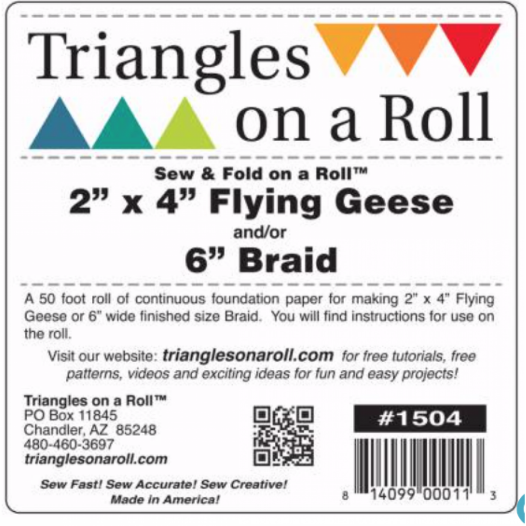 Sew & Fold Flying Geese / Braids On A Roll 2in x 4in x 50ft Roll