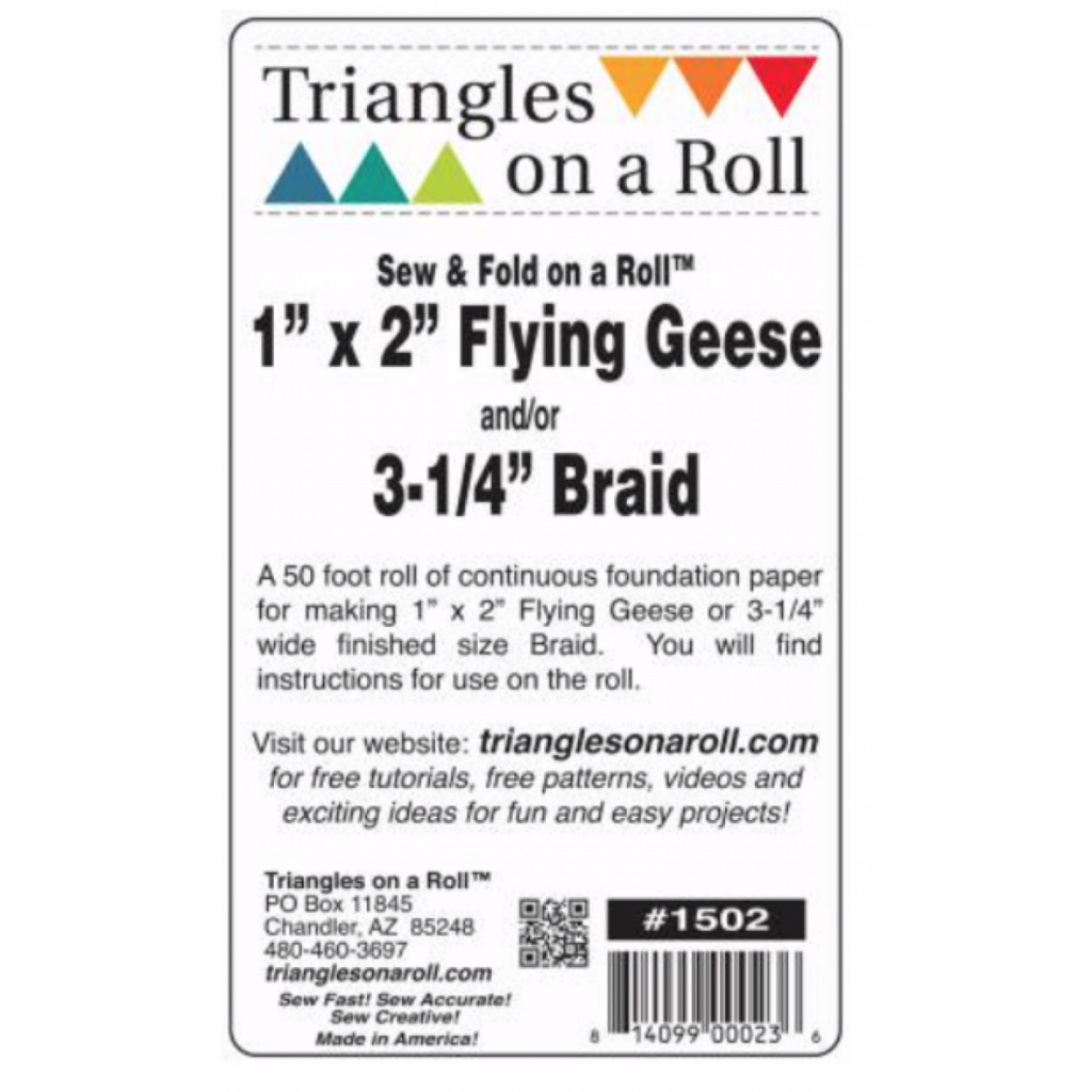 Sew & Fold Flying Geese / Braids On A Roll 1in x 2in x 50ft Roll