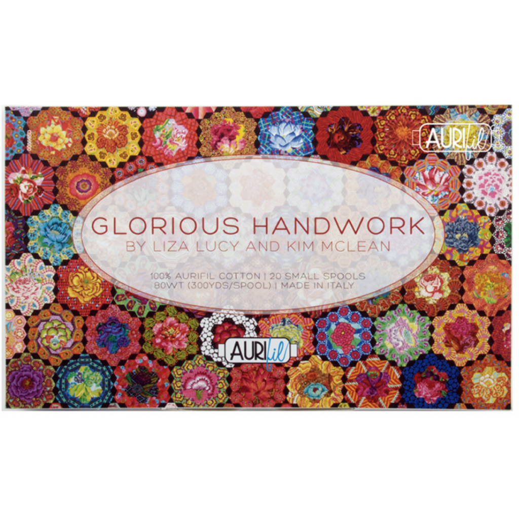 GLORIOUS HANDWORK by Liza Lucy & Kim McLeolors , Aurifil 80 wt tråd