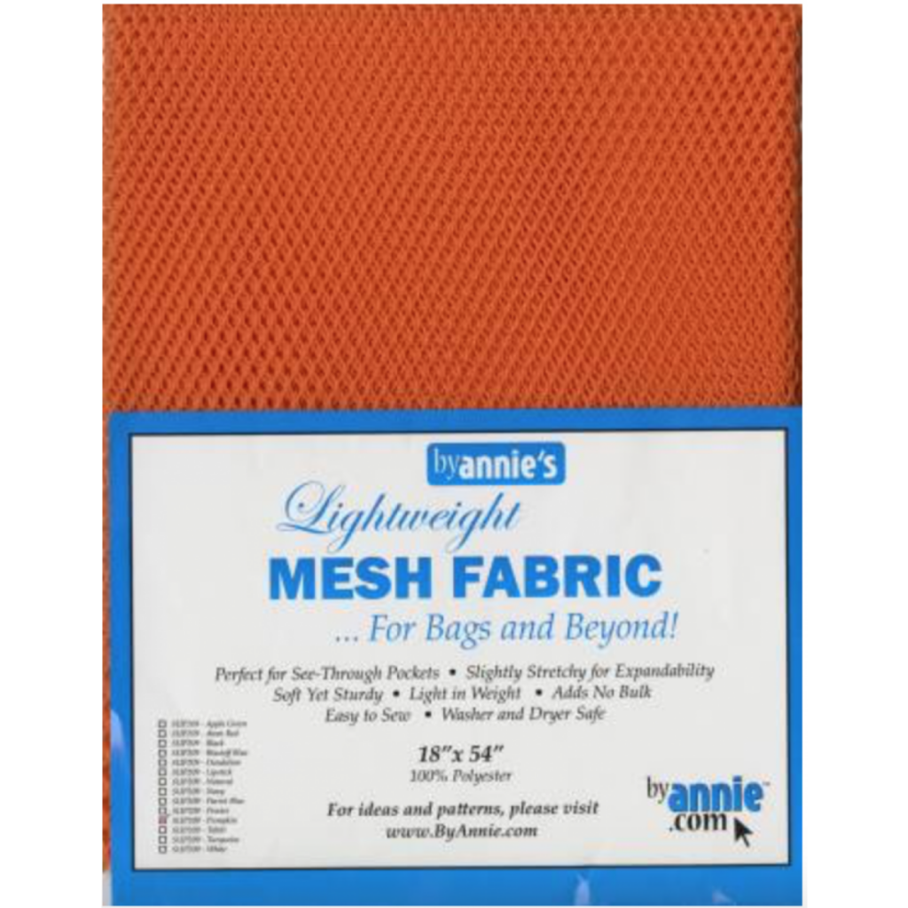 Pumpkin Lightweight Mesh Fabric - 18x54in, By Annie