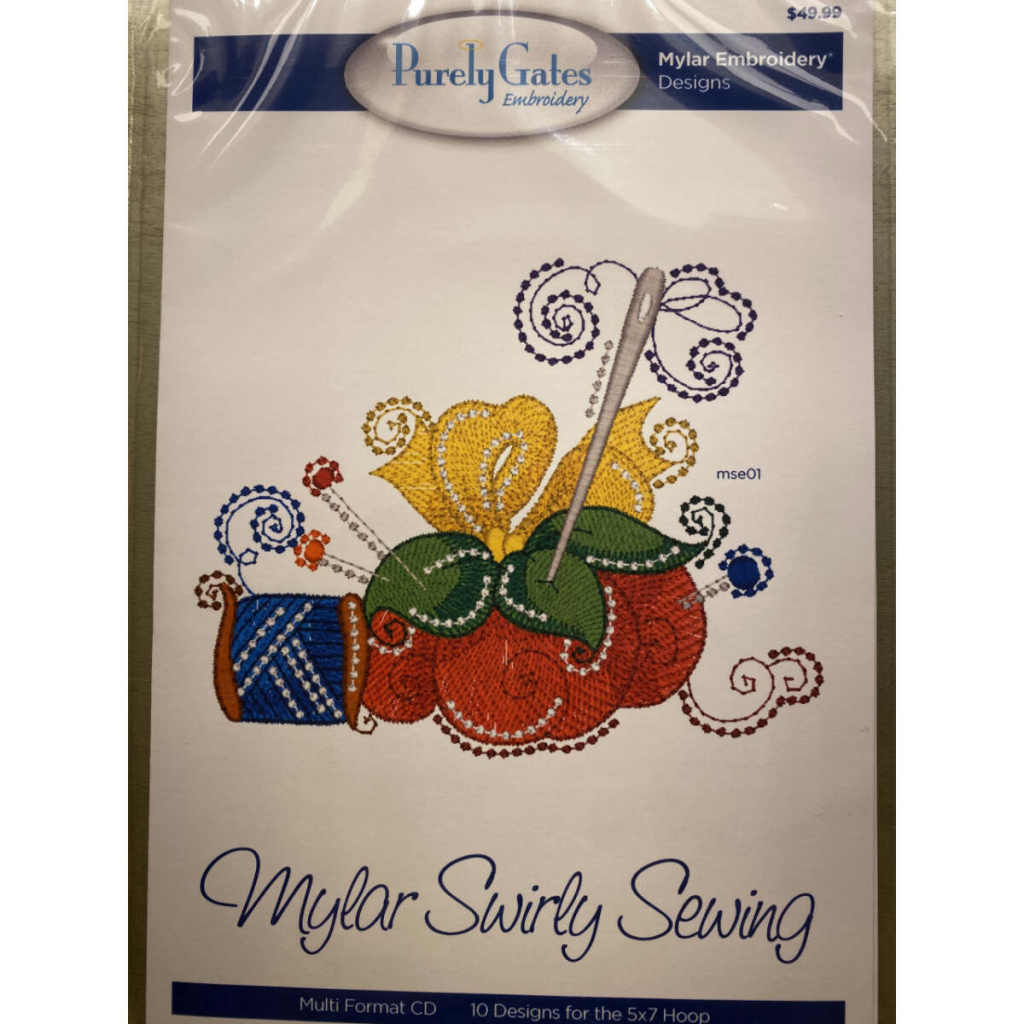 Mylar Swirly Sewing, Maskinbroderi