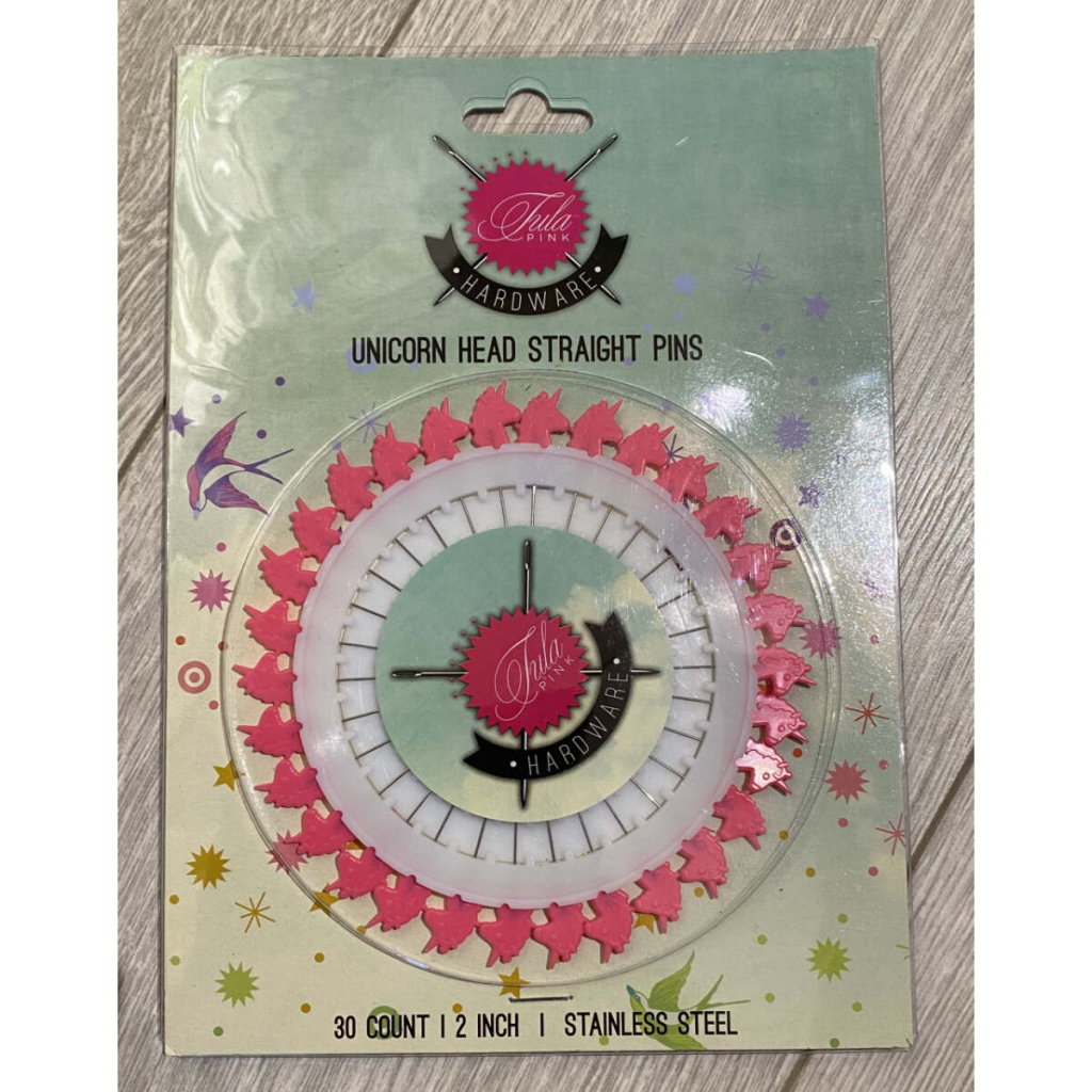 Unicorn Head Straight Pins, Tula Pink