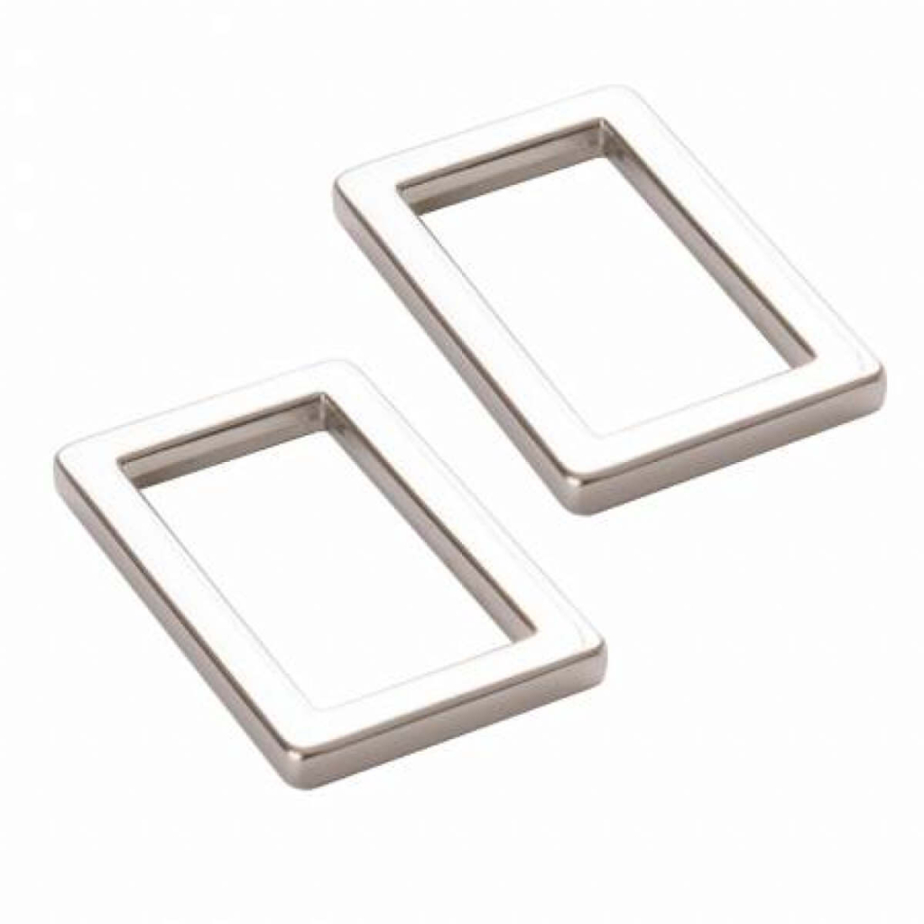 Rectangle Ring Flat 1in Nickel Set of Two, ByAnnie