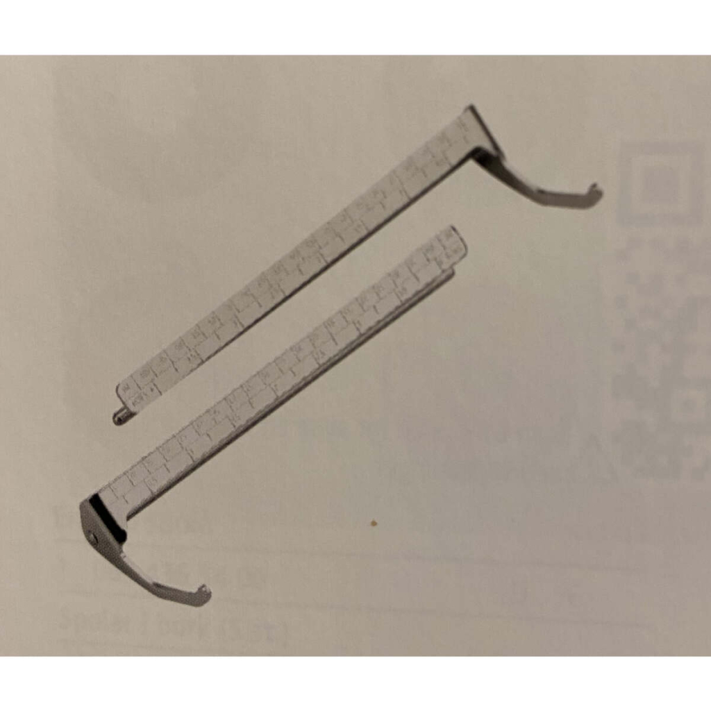 Kantlinjal med mål, Bernina