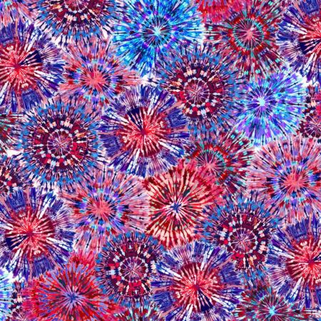 Patriotic Starburst Digital 108in Wide Back