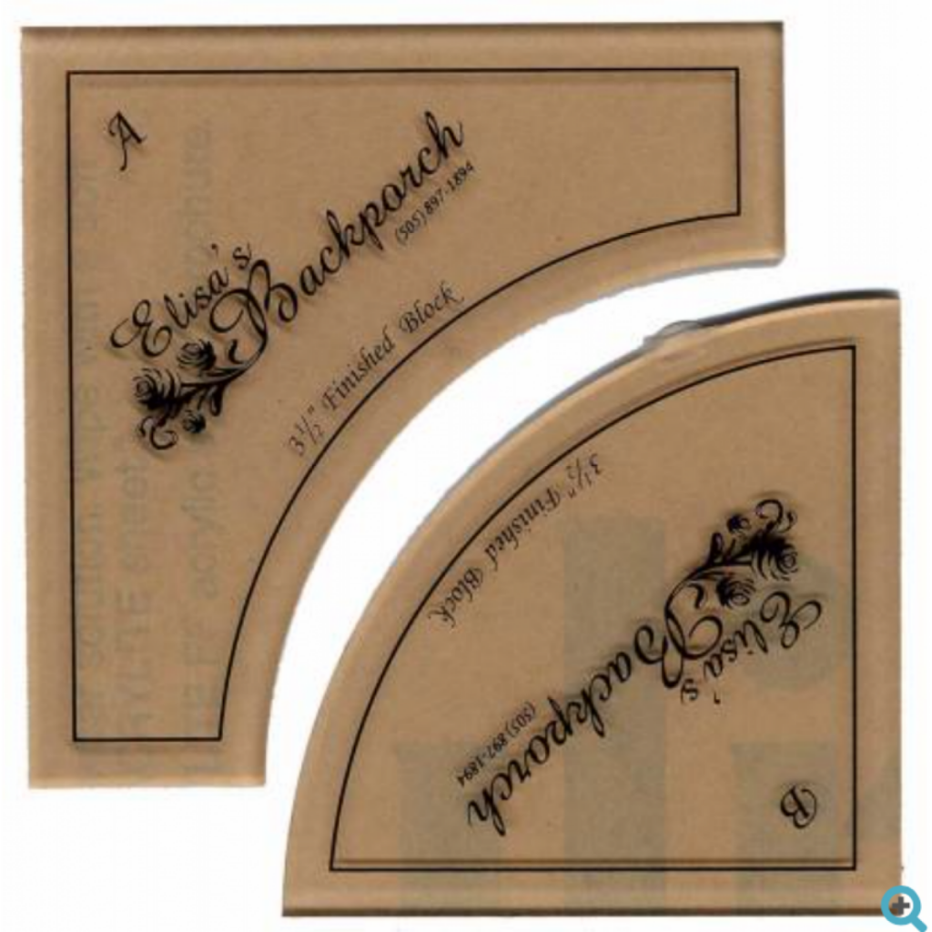 3 1/2" Small Paths Acrylic Template, Fra Back Porch Design