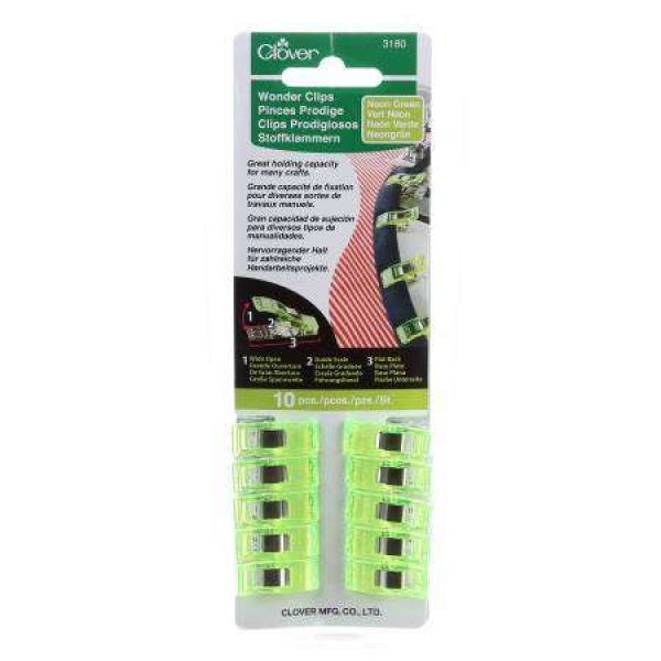 Wonder Clips Neon Green 10pc