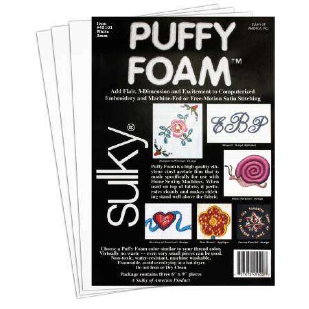 Foam Puffy White 3mm 6in x 9in