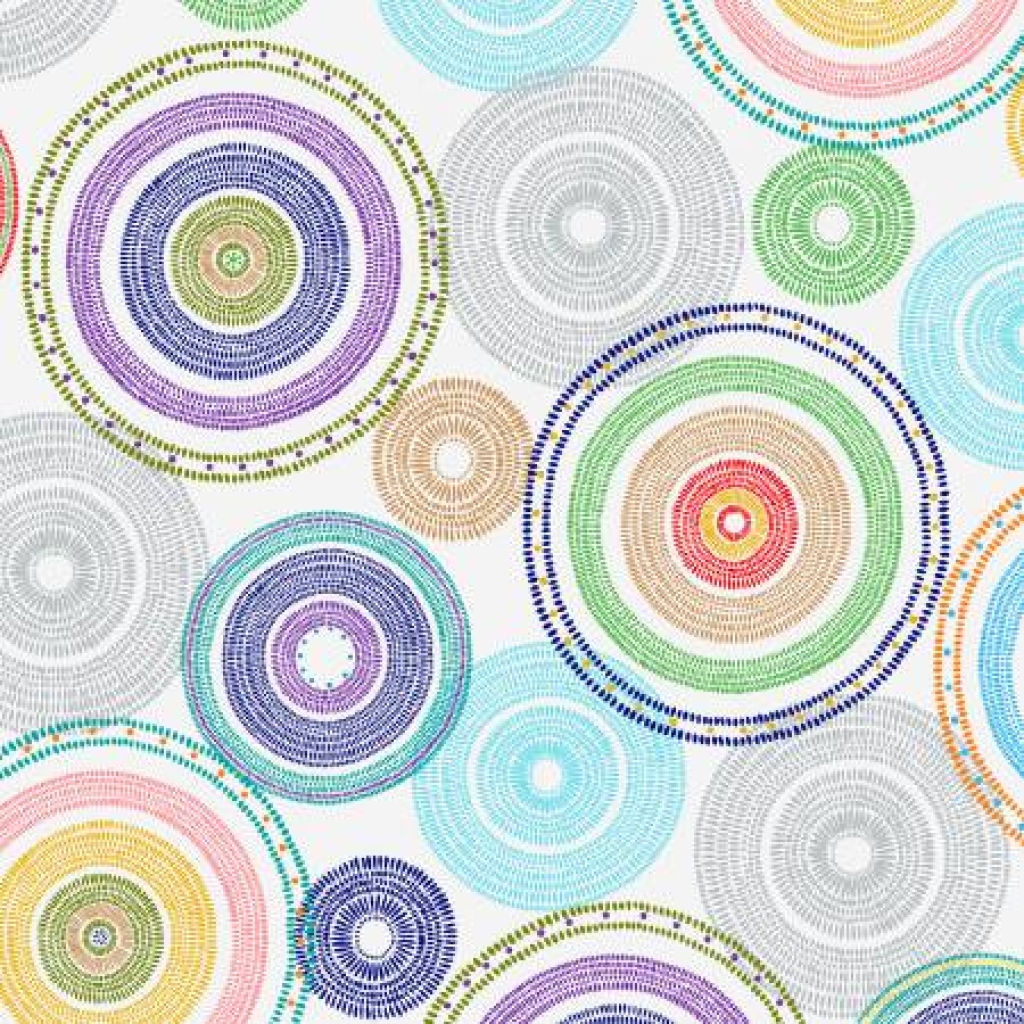 White Pastel Circles 108in Wide Back