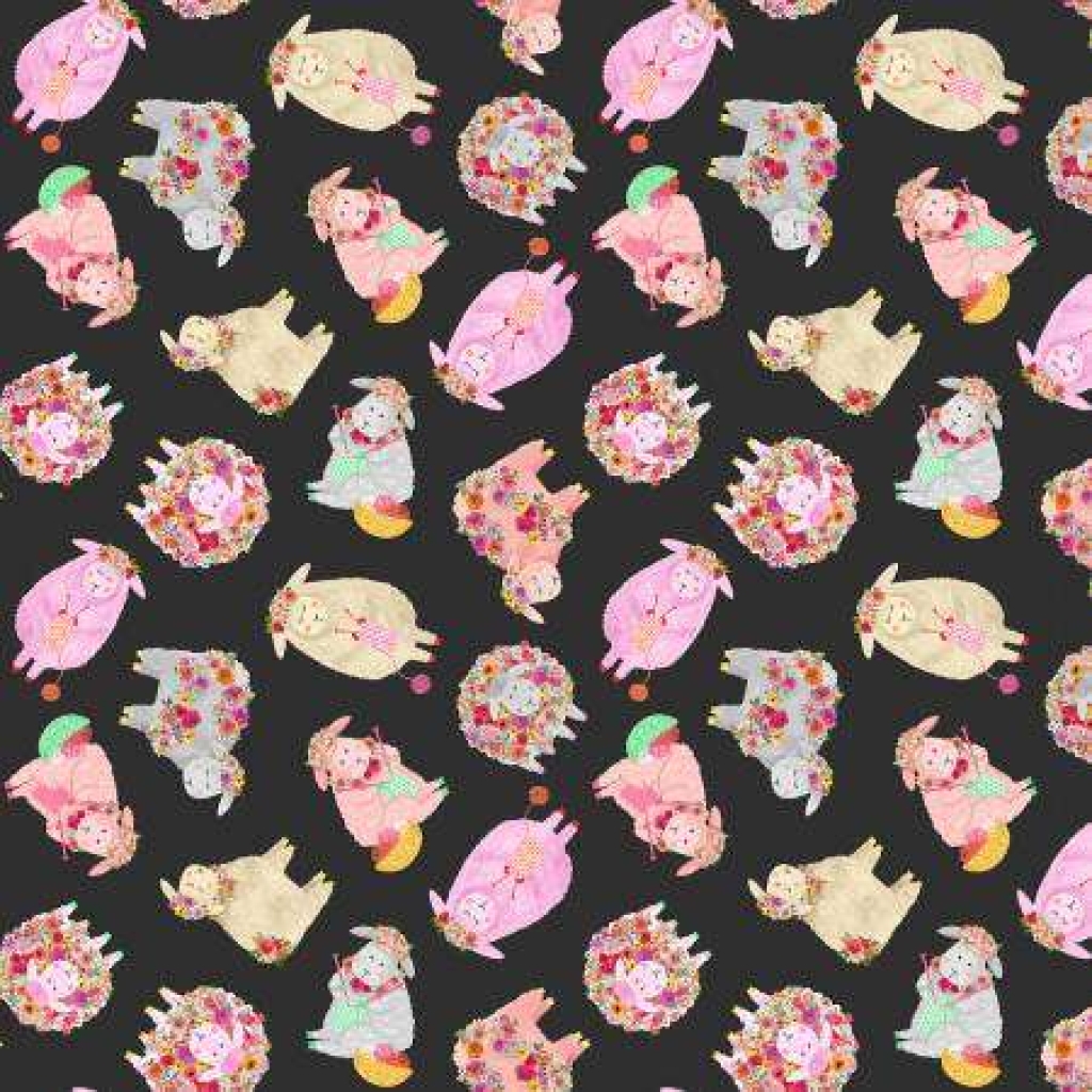 Charcoal Tossed Knitting Sheep