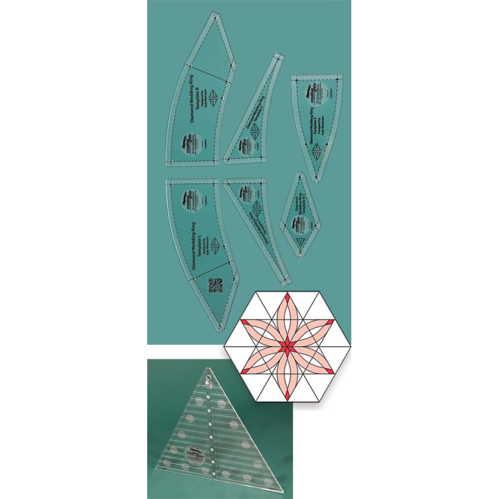 Creative Grids Diamond Wedding Ring 8" 6 piece template set by Judy Niemeyer