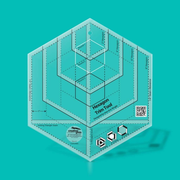 Creative Grids Hexagon Trim Tool Quilt Ruler
