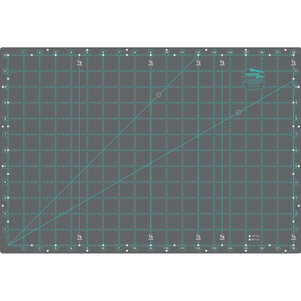 Creative Grids Self-Healing Double Sided Rotary Cutting Mat 12in x 18in