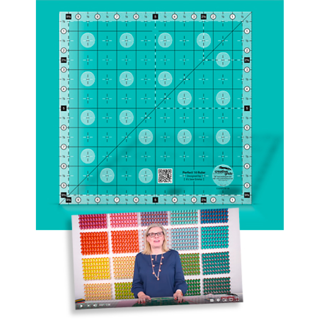 Creative Grids Non-Slip Perfect 10 Ruler By Its Sew Emma