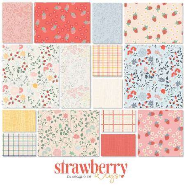 Fat Quarter Strawberry Days, 15pcs
