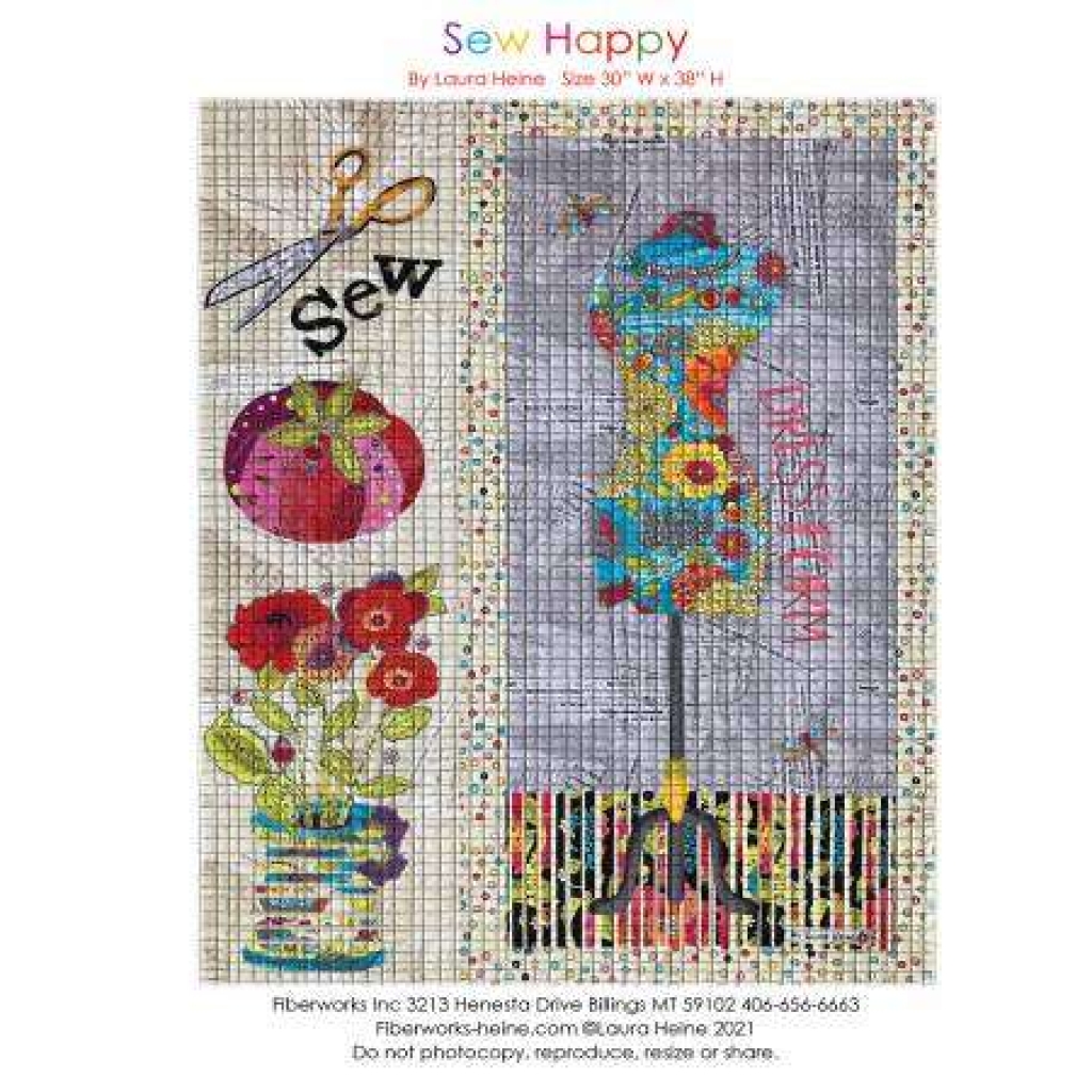 Sew Happy Collage Pattern by Laura Heine