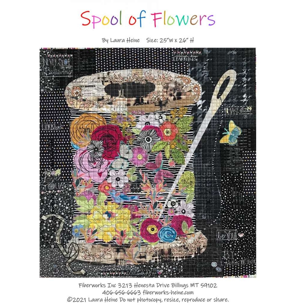 Spool of Flowers Collage Pattern by Laura Heine