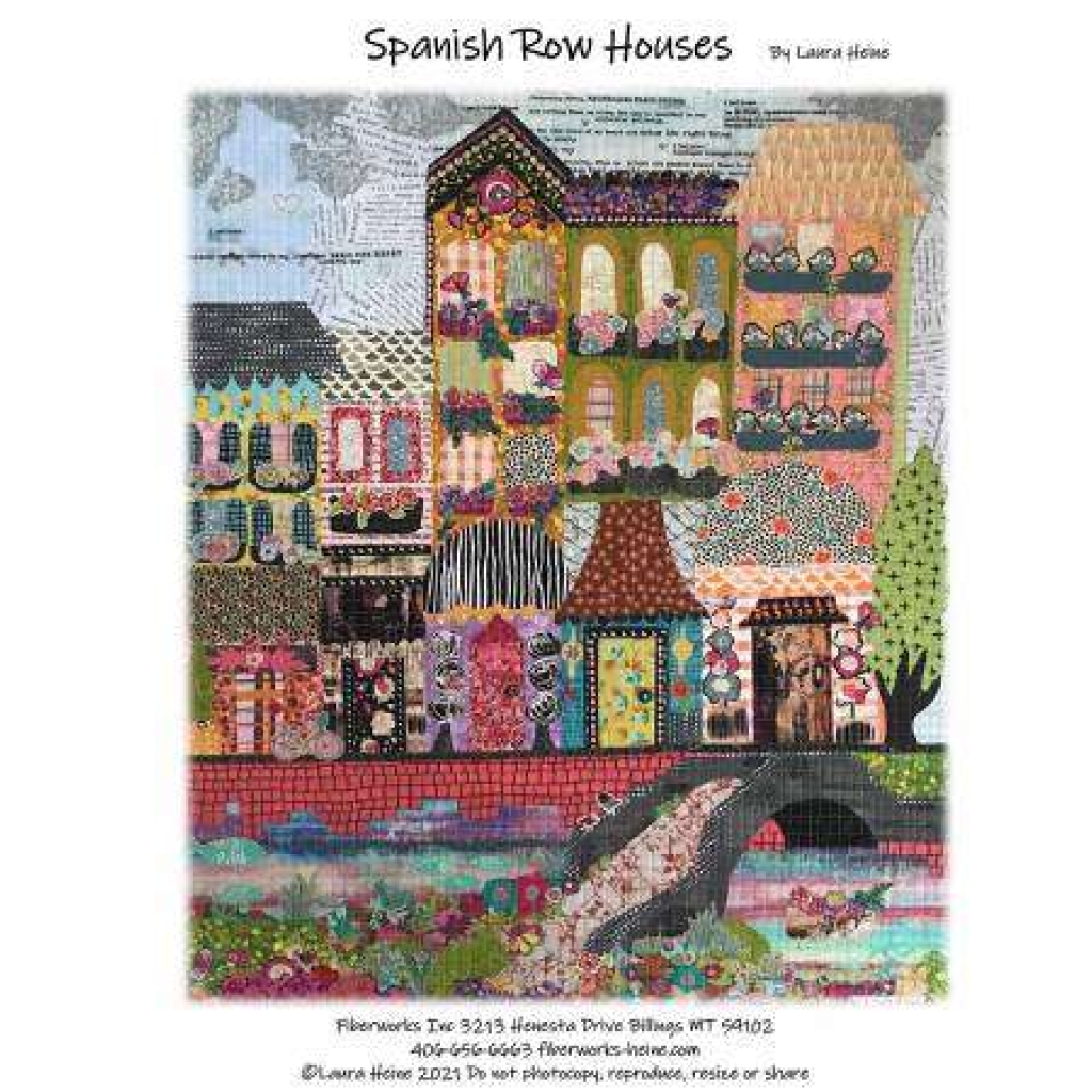 Spanish Row Houses Collage Pattern by Laura Heine