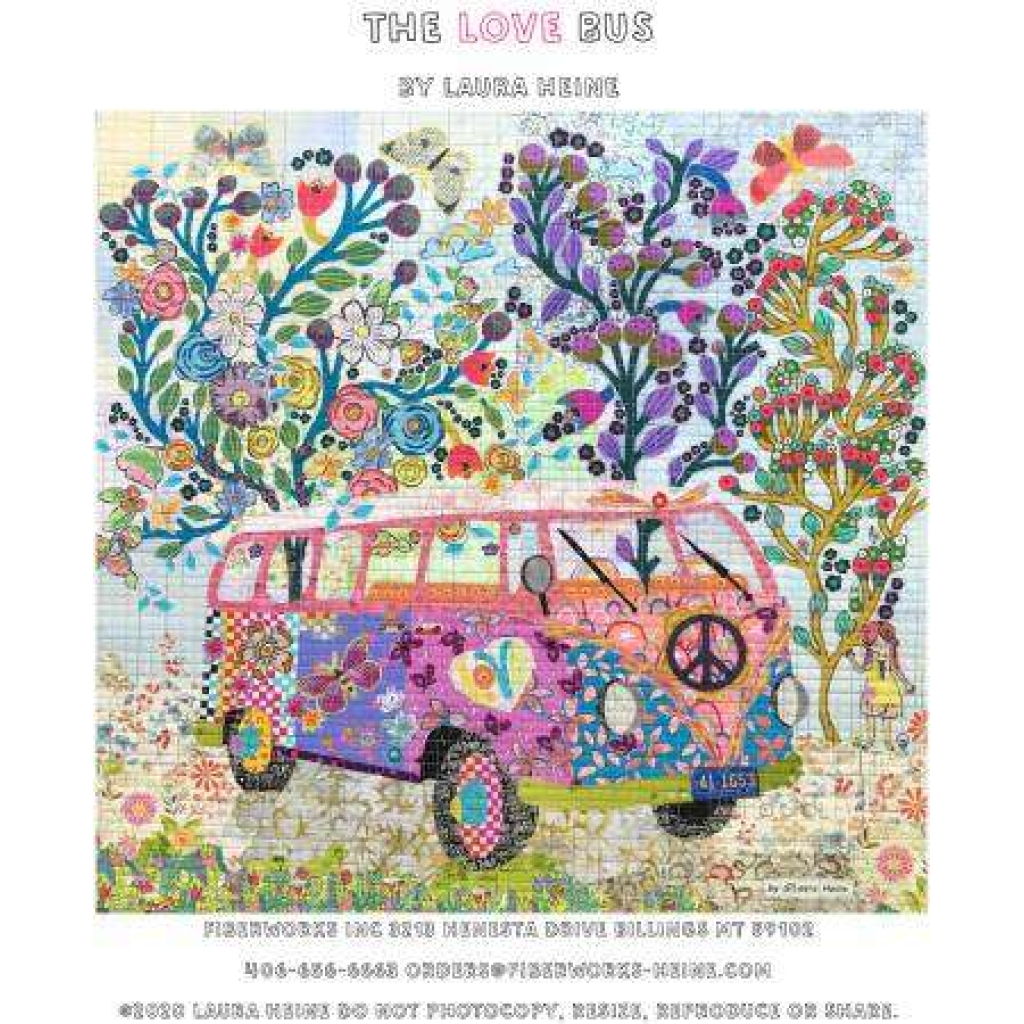 The Love Bus Collage Pattern by Laura Heine