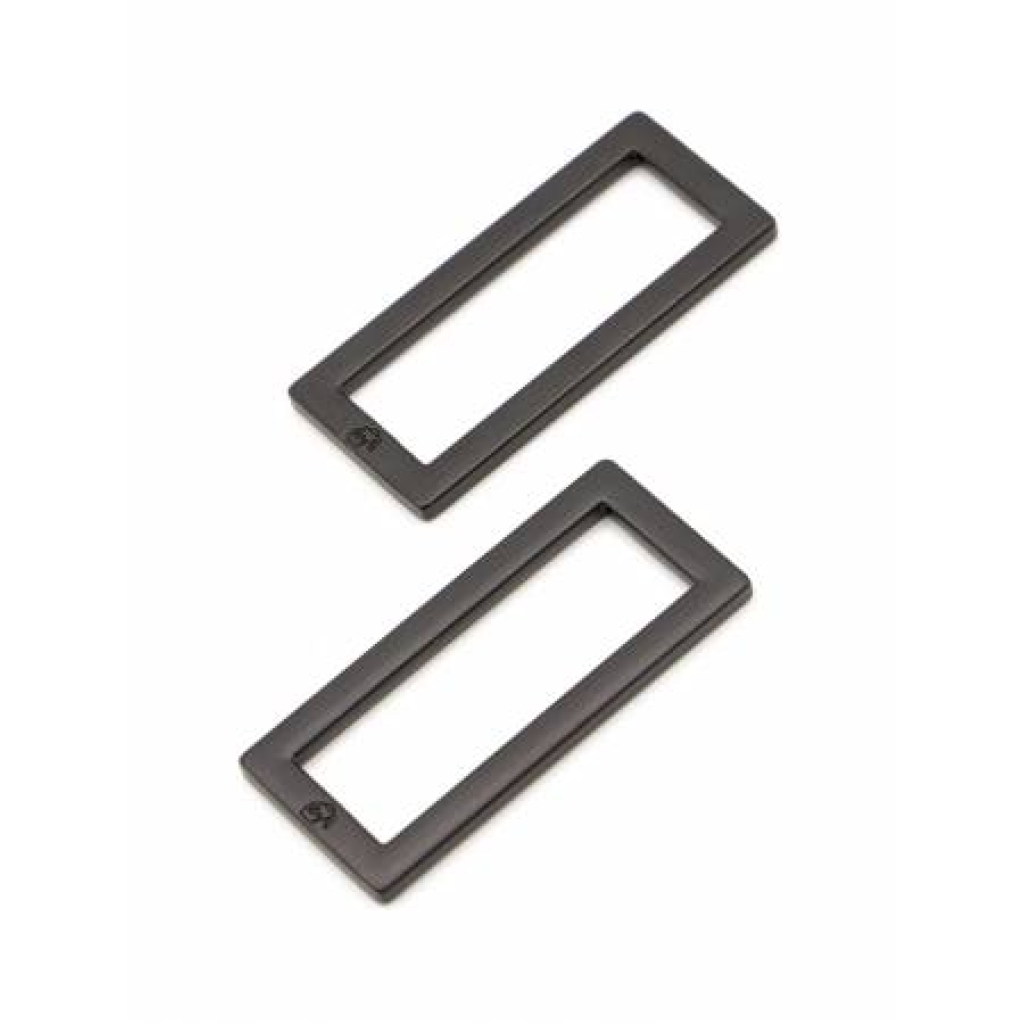 Rectangle Ring Flat 1-1/2in Black Metal Set of Two