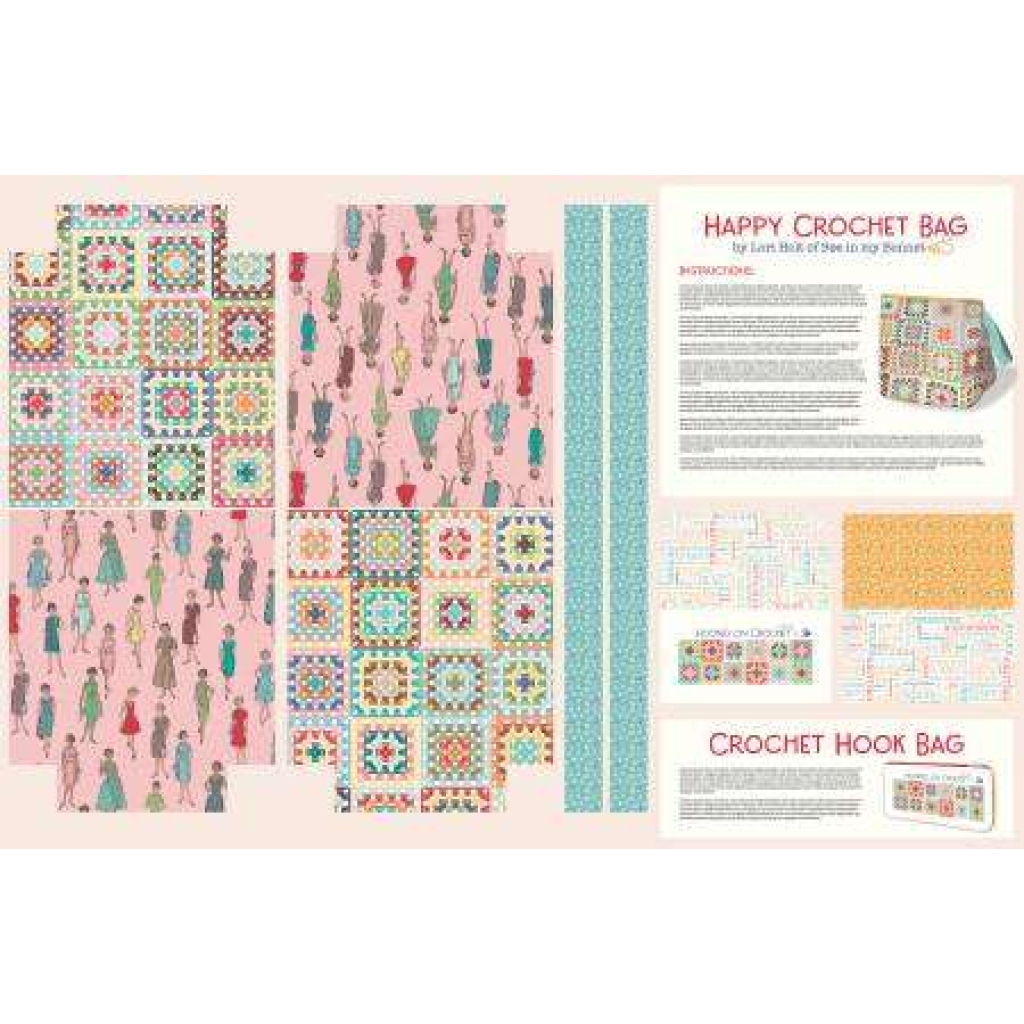 Home Dec Happy Crochet Bags 36in X 54in Panel