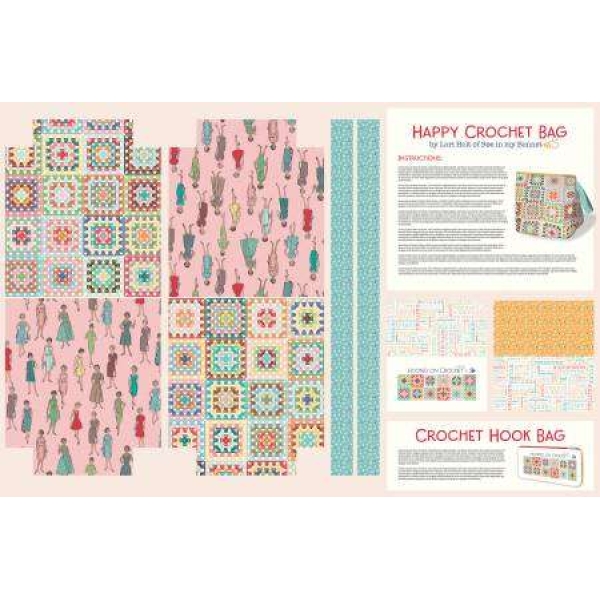Home Dec Happy Crochet Bags 36in X 54in Panel
