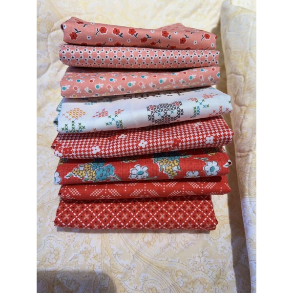 Lori Holt stitch rød/rosa