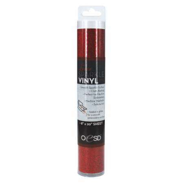 Sparkle Vinyl 8in x 20in Red