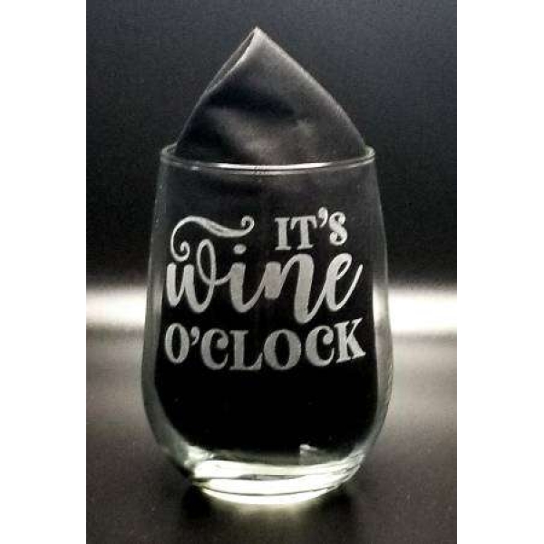 Wine O' Clock Stemless Wine Glass