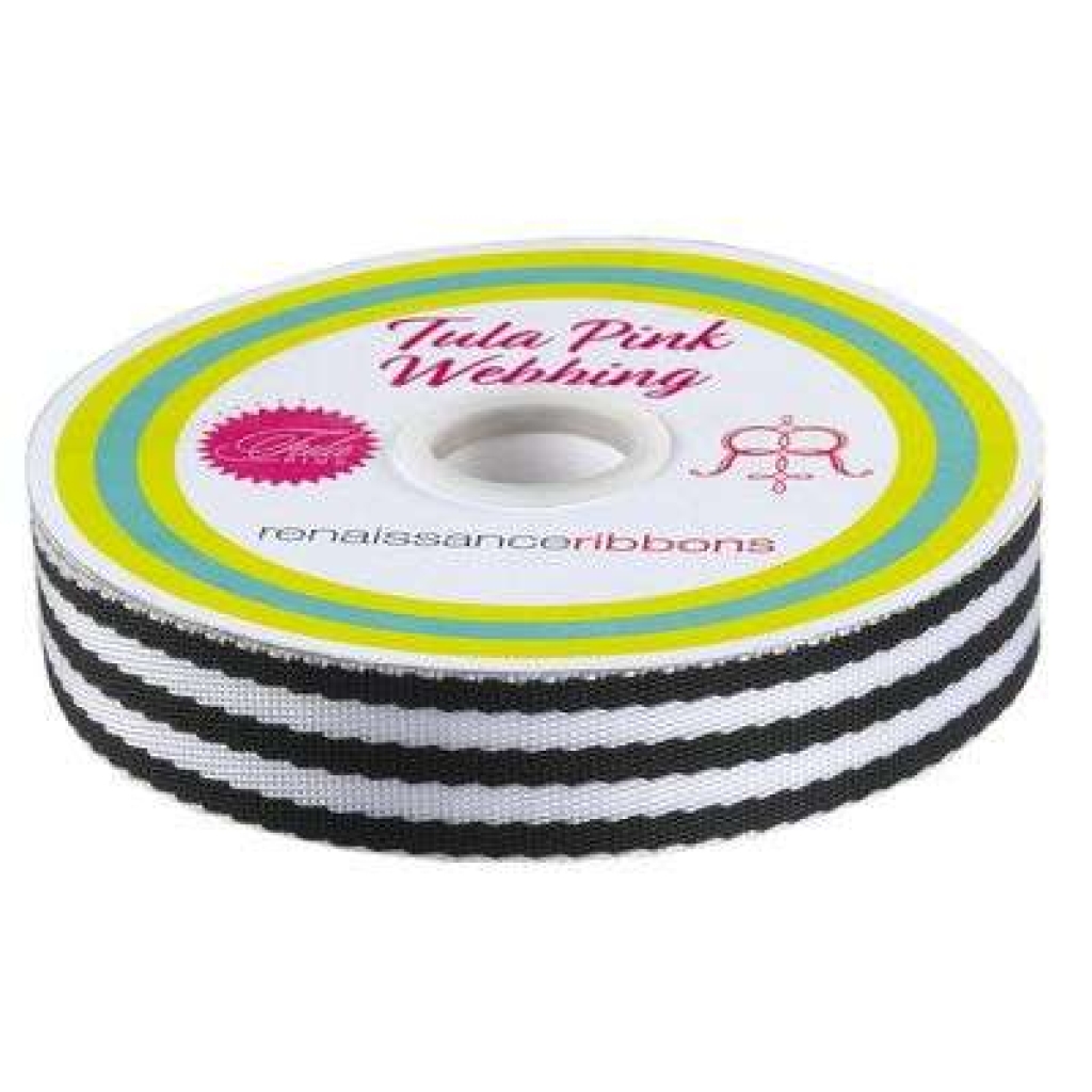 2yd Black and White-1.5in  wide-Tula Pink Webbing