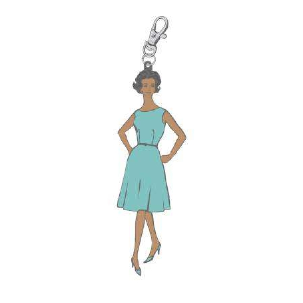 My Happy Place Enamel Charms Blue Vintage Lady