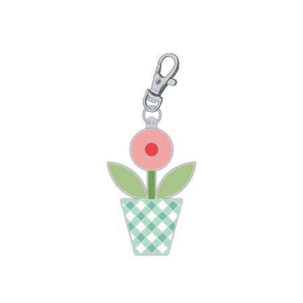 Gingham Garden Enamel Happy Charm