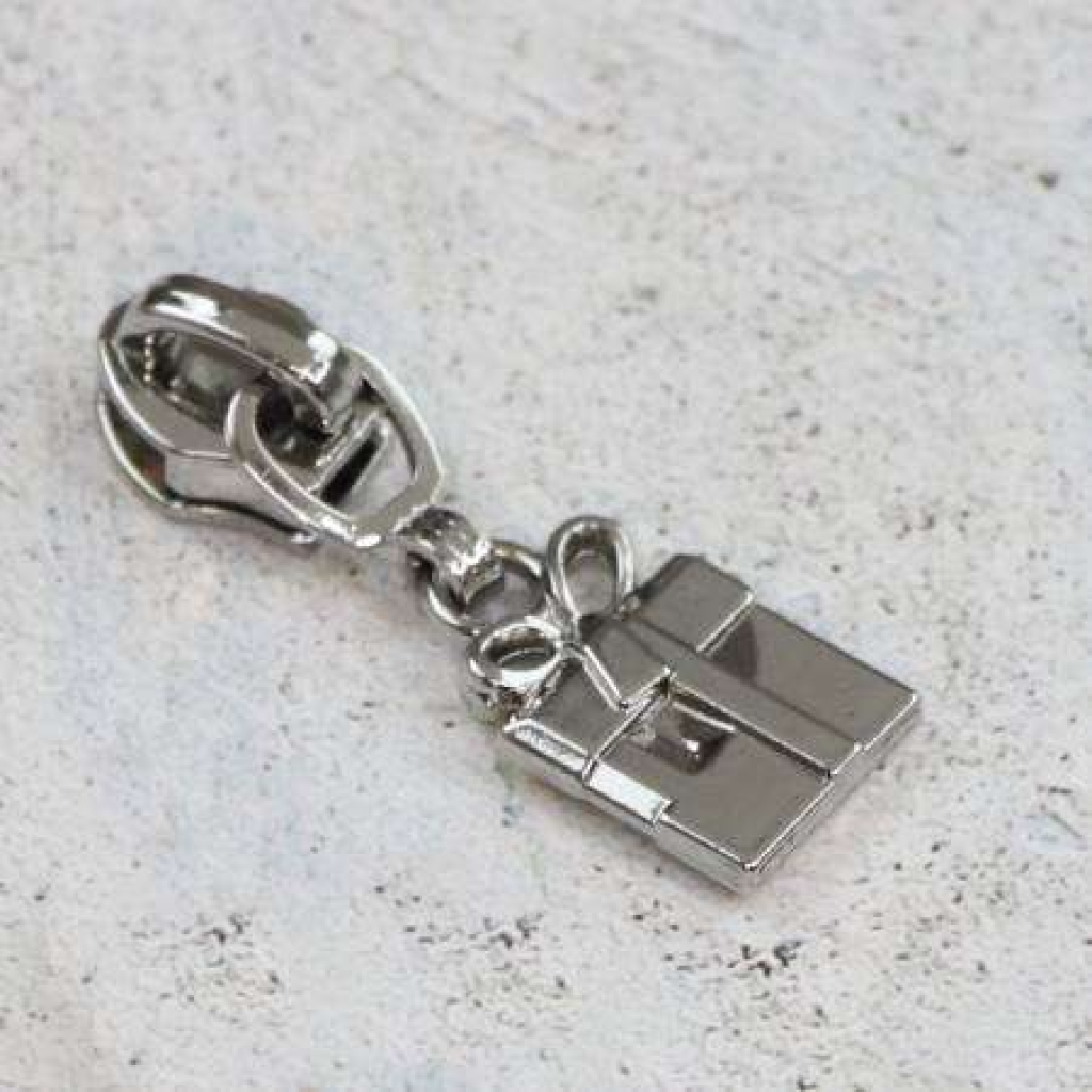 Four 5 Present Zipper Pulls Nickel