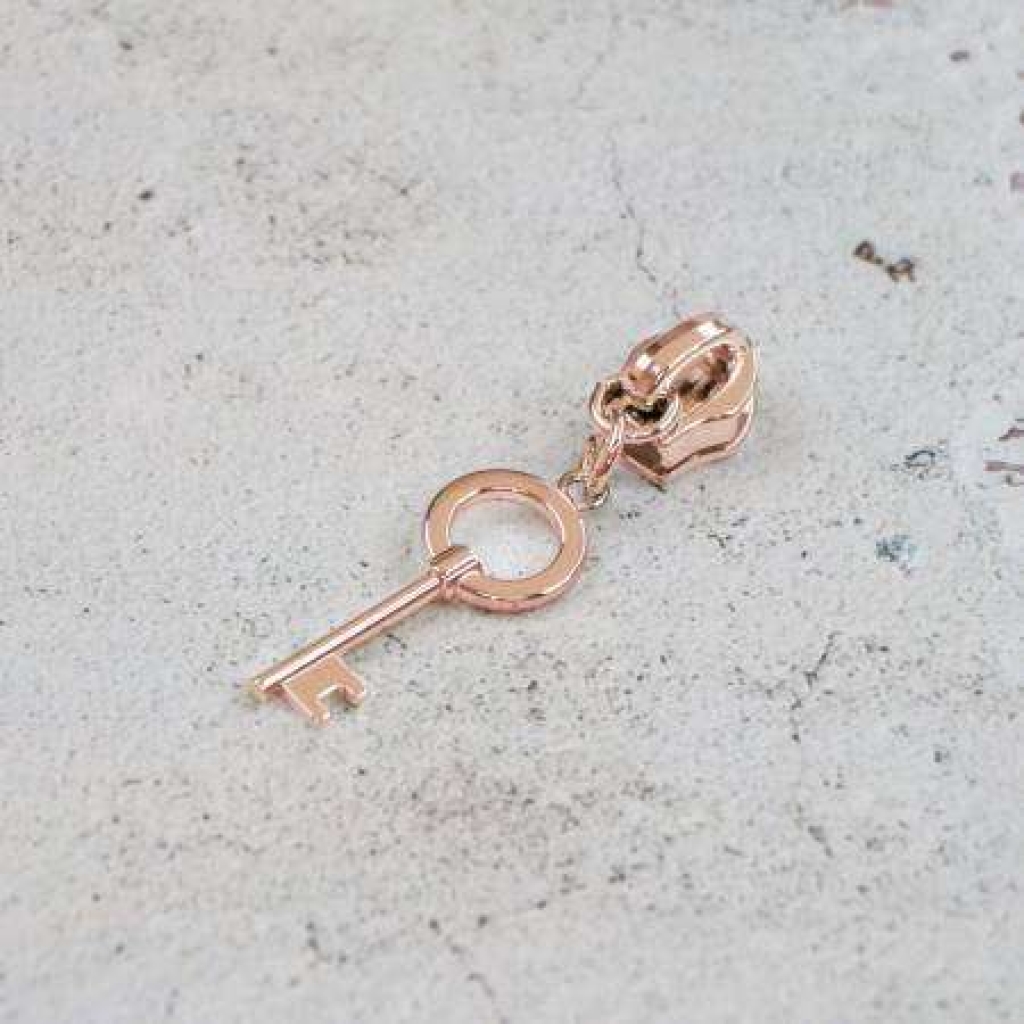 Four 5 Key Zipper Pulls Rose Gold