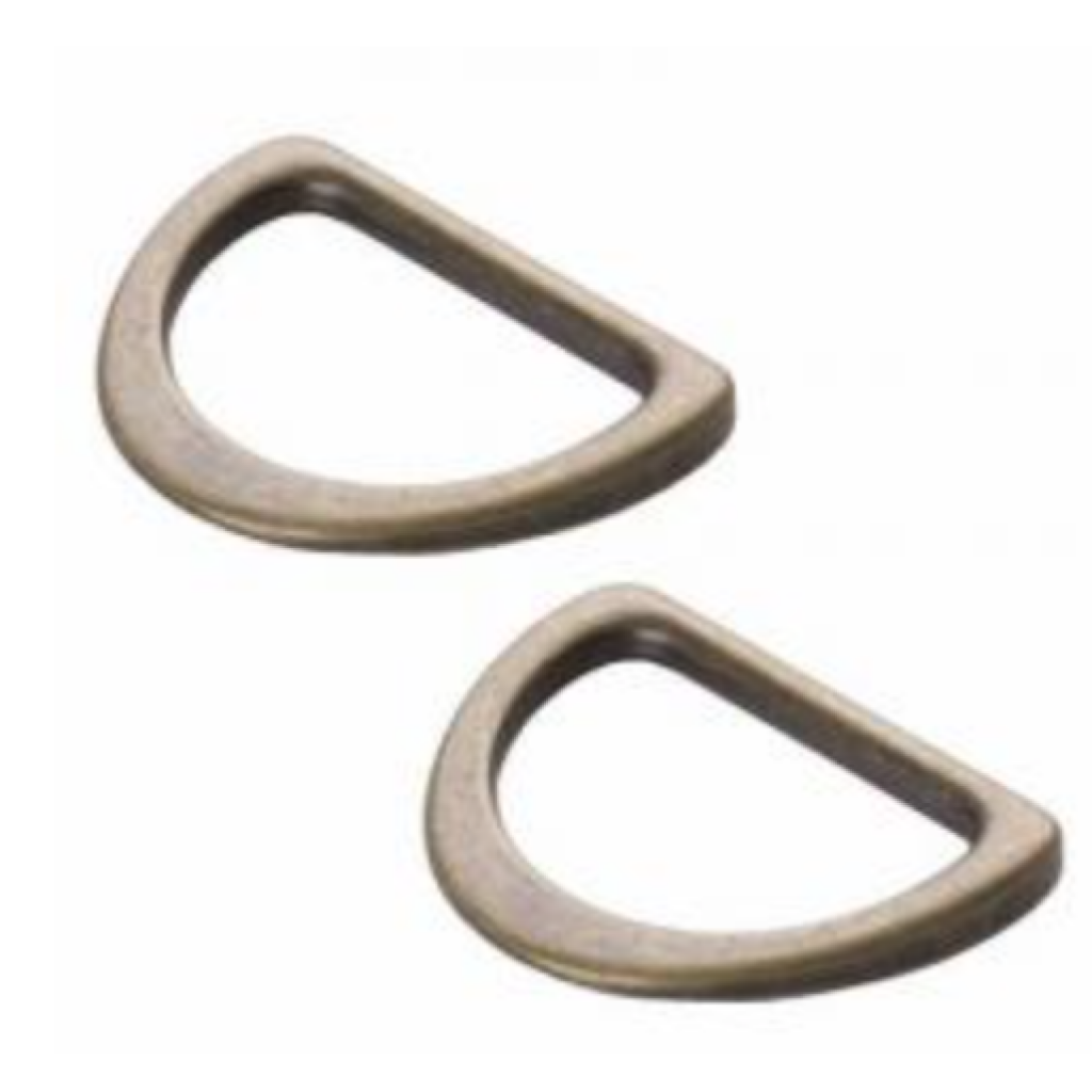 D Ring Flat 1in Antique Brass Set of Two, ByAnnie