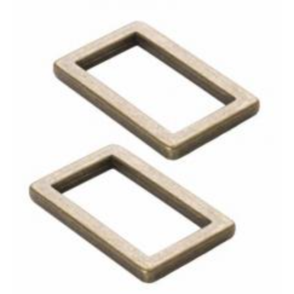 Rectangle Ring Flat 1in Antique Brass Set of Two, ByAnnie