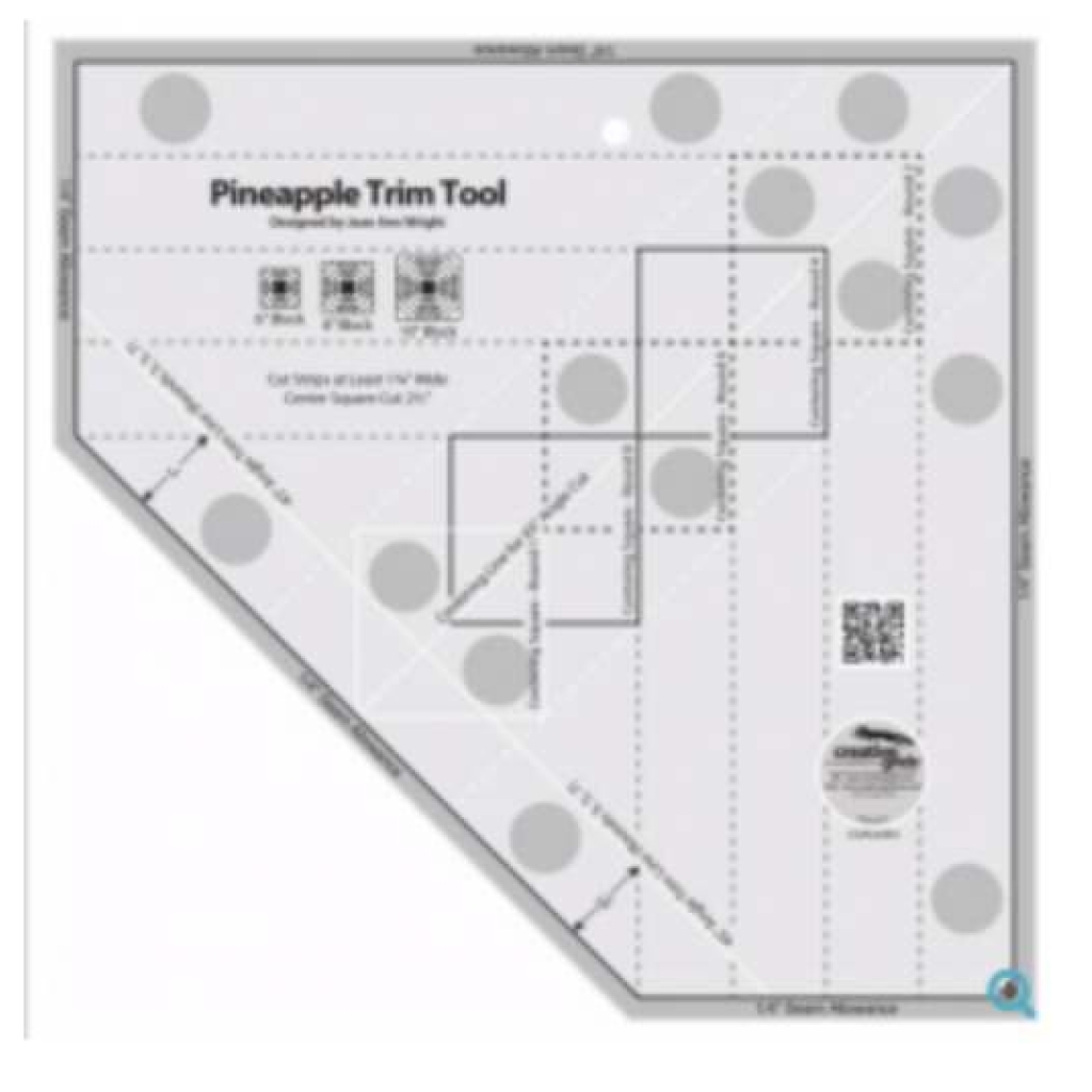 Pineapple Trim Tool for 6, 8 or 10in Finished Blocks, Linjal fra Creative Grids