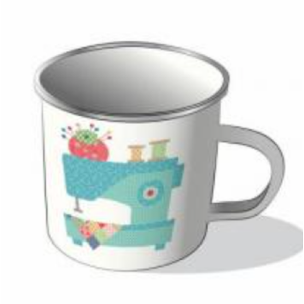 Vintage Happy 2 Mug, Fra Lori Holt