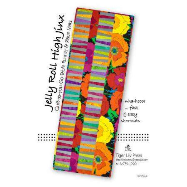 Jelly Roll High Jinx Quilt-As-you-Go Table Runner & Place Mats