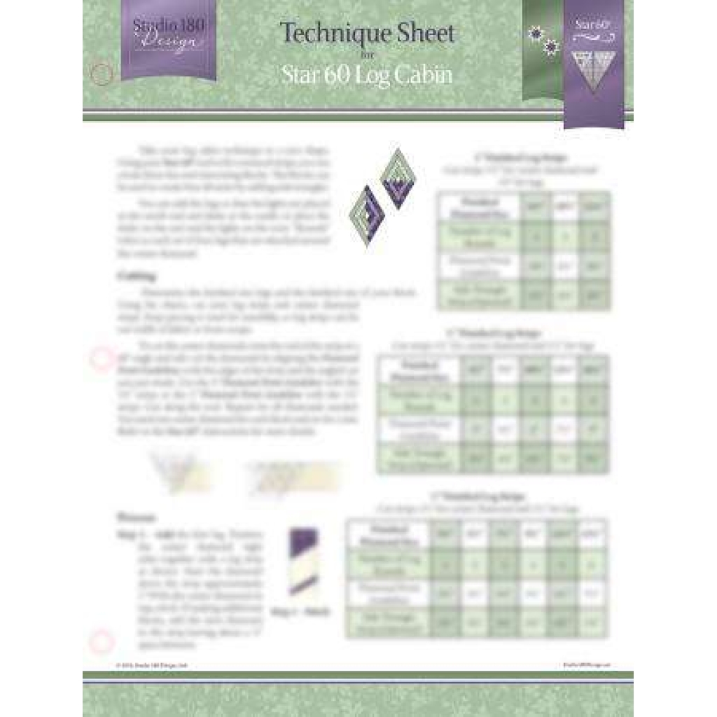 Star 60 Log Cabin Technique Sheet