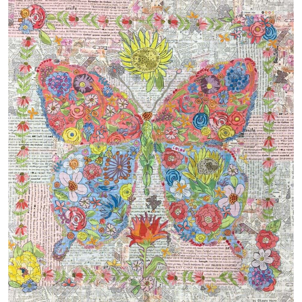 Flowerfly... Butterfly Collage Pattern by Laura Heine